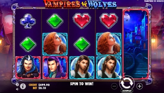 รูปแบบของเกมสล็อต Vampires vs Wolves