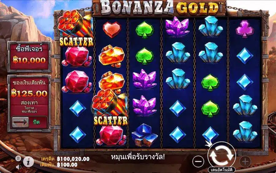 รูปแบบของเกมสล็อต Bonanza Gold
